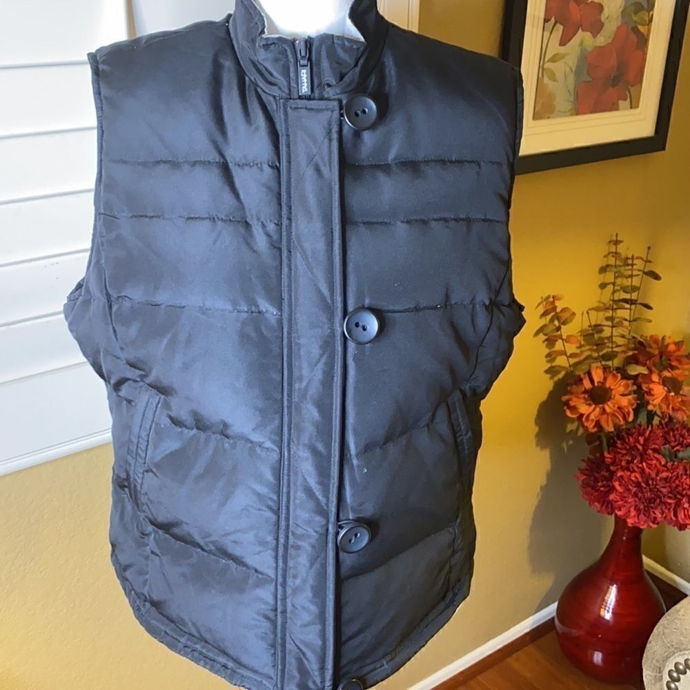Tahari Black Down Blend Vest, Sz M